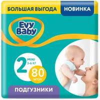 Evy Baby подгузники 2 (3-6 кг), 80 шт