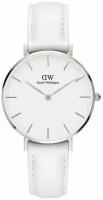 Часы наручные кварцевые женские Daniel Wellington DW00100190 на кожаном ремешке белого цвета