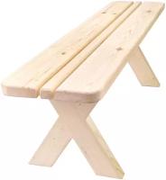 Скамейка деревянная 1.2 метра из массива Вологодской сосны люкс. Для сада / дома / бани /сауны