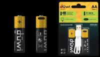 Аккумулятор USB-С Duwi, Li-ion, АА, 1,5В, 1800мАч, 2шт, кабель для зарядки 62010 5