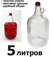 Бутыль Дарья, 5 литров/ Бутыль Лоза/ Бутыль Сулия/ бутыль для самогона/ большая бутылка под самогон/ стеклянная бутылка 5000/ бутылка 5 литров/