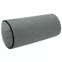 Подушка для йоги медитации BIO-TEXTILES Болстер валик 60*22 серый с лузгой гречихи массажная спортивная ортопедическая