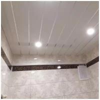 Панели ПВХ для потолка белый глянец/хром, комплект 0.96м*1.5м