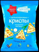 Чипсы (криспы) цельнозерновые HAPPY CRISP Сметана и лук 50 г