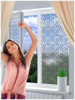 Витражная матовая защита от солнца на стекло, интерьерная декоративная, самоклеящаяся пленка на окно, на дверь DecoMir