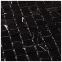 Мозаика из натурального мрамора Nero Marquina DAO-605-15-4. Глянцевая. Размер 300х300мм. Толщина 4мм. Цвет черный. 1 лист. Площадь 0.09м2