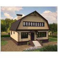 Проект жилого дома STROY-RZN 15-0010 (129,6 м2, 8,96*10,65 м, керамический блок 440 мм, облицовочный кирпич)