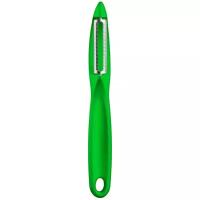 Нож для чистки овощей Victorinox универсальный, двустороннее зубчатое лезвие, зелёная рукоять