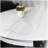 Гибкое/мягкое стекло овал Vello d'oro, 80x120 см, толщина 0.5 мм, скатерть ПВХ прозрачная декоративная на овальный стол