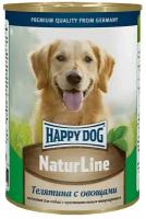 Влажный корм для собак Happy Dog NaturLine, телятина, с овощами 20 шт. х 410 г