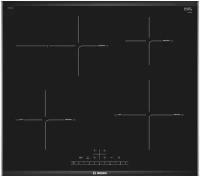 Индукционная варочная панель BOSCH PIF675FC1E, с рамкой, цвет панели черный.., цвет рамки серебристый