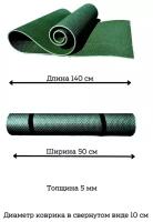 Коврик спортивный, темно серо-зеленый