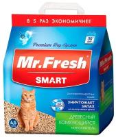 Комкующийся наполнитель Mr. Fresh Smart древесный для короткошерстных кошек