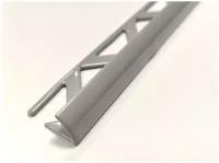Профиль полукруглый внешний алюминиевый для плитки до 10 мм, длина 2,7м, серый Ral 7040