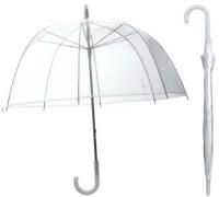 Зонт-трость ЗОНТ, полуавтомат, купол 82 см., 8 спиц, прозрачный