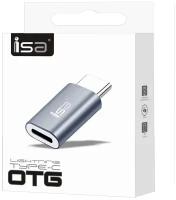 Переходник Apple Lightning 8-Pin на USB Type C, серебристый, ISA, P-18