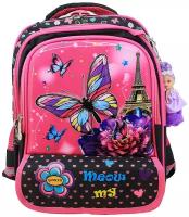 Школьный рюкзак ранец/с ортопедической спинкой для девочки, детский с 3D рисунком