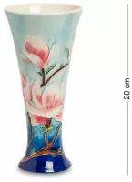 Фарфоровая ваза Цветы над водной гладью (ручная работа)