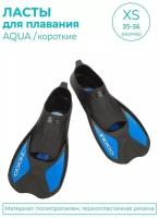 Ласты пластиковые с резиновыми вставками закрытая пятка INDIGO AQUA XS (35-36) Черно-синий