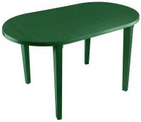 Стол обеденный садовый Стандарт Пластик овальный, ДхШ: 140х80 см, темно-зеленый