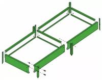Грядка Комфорт на даче Московская усиленная оцинкованная с полимерным покрытием, добор 2m x 32cm Green 00130Z