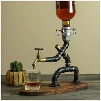 Коллекционная лофт фигура ручной работы из металла - диспенсер для напитков - Держатель для бутылок