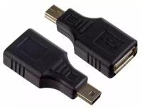 Адаптер-переходник GSMIN RT-05 USB 2.0 (F) - mini USB (M) (Черный)