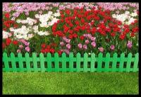 Забор декоративный МастерСад Палисадник зеленый 1,9м / бордюр для сада и огорода / Ограждение садовое для клумб и грядок / забор пластиковый