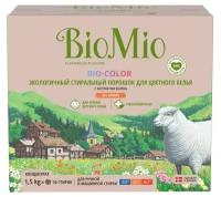 Стиральный порошок BioMio BIO-COLOR с экстрактом хлопка, 1.5 кг, 1.5 л, без отдушки, хлопок, для спортивной одежды, для деликатных тканей