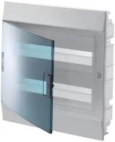 Шкаф в нишу ABB Mistral41 24М (2x12) зеленая прозрачная дверь c винтовым клеммным блоком