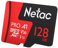 Netac microSDXC 128GB NT02P500PRO-128G-S P500 Extreme Pro A1 w/o adapter black (Черный)