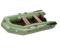Лодка моторная Лоцман Профи 290 ЖС, цвет зеленый, жесткая слань, материал армированный ПВХ