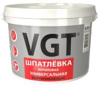 Шпатлевка VGT акриловая универсальная, белый/серый, 3.6 кг