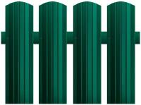 Штакетник металлический (евроштакетник) Полукруглый (двусторонний цвет Зеленый мох RAL 6005/6005, высота 1м, ширина 110мм, 10 шт)