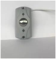 Кнопка выхода накладная с индикацией Циклоп (светло-серая) металлическая для уличного монтажа