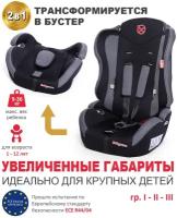 Baby Care Детское автомобильное кресло Upiter(без вкладыша) гр I/II/III, 9-36кг, (1-12лет), черный/серый