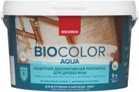 NEOMID антисептик защитная декоративная пропитка для древесины BIO COLOR aqua, 9 л, венге