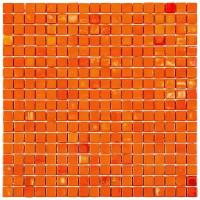 NN105 Мозаика одноцветная чип 15 стекло Alma Mono Color оранжевый квадрат глянцевый перламутр