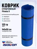 Коврик для фитнеса и гимнастики Isolon Fitness 5 мм, васильковый