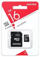 Карта памяти SmartBuy microSDHC Class 10 + SD adapter 16 GB, адаптер на SD