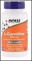 Now Foods, L-Carnitine (L-Карнитин) 500 мг, 60 капс
