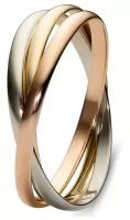 Кольцо обручальное Эстет, комбинированное золото, 585 проба