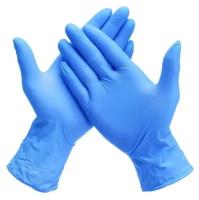 1 пач. 100 пар. XL Перчатки голубые, нитриловые Decoromir медицинские смотровые Benovy, размер XL (200 штук = 100 пар)