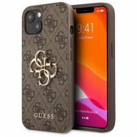 Чехол Guess PU 4G Big metal logo Hard для iPhone 13, цвет Коричневый (GUHCP13M4GMGBR)