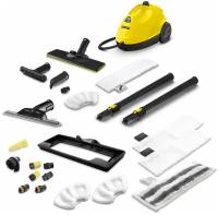 Пароочиститель Karcher SC 2 EasyFix + насадка для окон, для ковров, 6 щеток, со скребком, мощное сопло, 2 обтяжки, 2 салфетки для пола и 1 абразивная