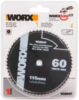 Пильный диск Worx WA5047, 60T HSS 115х1,2х9,5 мм, по металлу