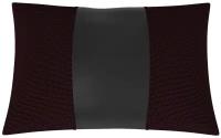 Автомобильная подушка для Nissan Teana 2 (Ниссан Тиана 2). Жаккард+Экокожа. Середина: чёрная экокожа. Боковины: жаккард красная точка. 1 шт