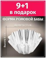 Форма для ромовой бабы 13х6см никис ФРб-1 набор 9шт + 1 в подарок