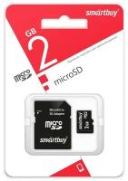 Micro SD карта памяти Smartbuy 2 GB (с адаптером SD)