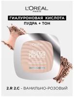 L'Oreal Paris Alliance Perfect пудра компактная Совершенное слияние, выравнивающая и увлажняющая 1 шт. R2 ванильно-розовый 9 г